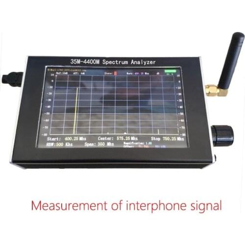 Free shipping 35M-4.4GHz Sweep Simple Spectrum Analyzer Signal Generator + 4.3 inch LCD +Metal Case