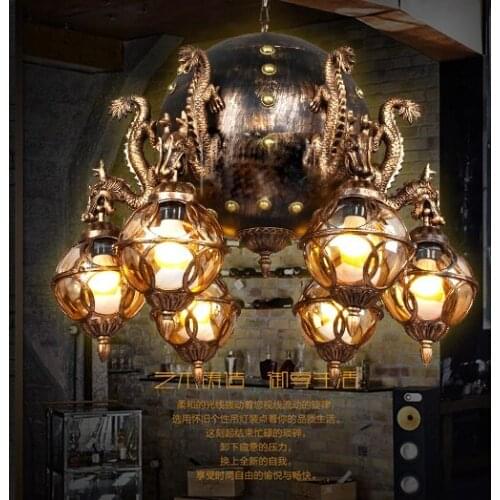 Classical faucet big Pendant Lights hotel lobby iron globe retro lighting personalized dining room living room lamps LU80247