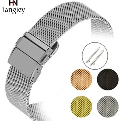 Stainless Steel Watchband Milanese Wristwatch Straps High Quality Durable Golden Watch Bands Watches Accessories Wholesale