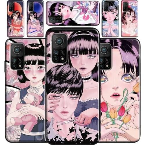 Cartoon Girl Aesthetic For Xiaomi Mi 11 Case Cover Note 10 Lite 10T Phone Cover For Poco X3 Pro M3 F1 F2 F3 Case