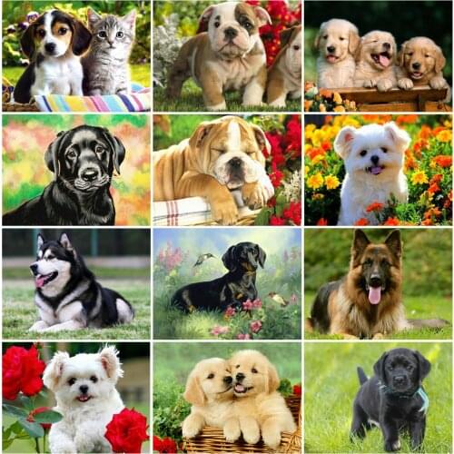 Evershine Diamond Embroidery Dog Cross Stitch Kit 5D DIY Diamond Painting Animal Full Square Round Drill Mosaic Handicrafts