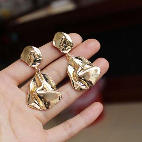 Geometric Exaggerated Temperament Long Earrings Metal Fashion Bohemian Hollow Irregular Alloy Earrings For Women Party Jewelry