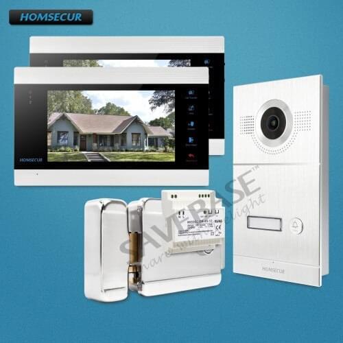 HOMSECUR 7" Video Door Entry Security Intercom with Voice Message for Apartment (BC121HD-1S +BM705HD-B)