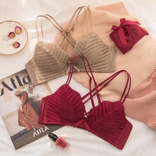 Roseheart Women Fashion red Sexy Lingerie Set Wireless Cotton Panties Padded Bras Push Up Bra Sets Underwear A B Kitty Lovely