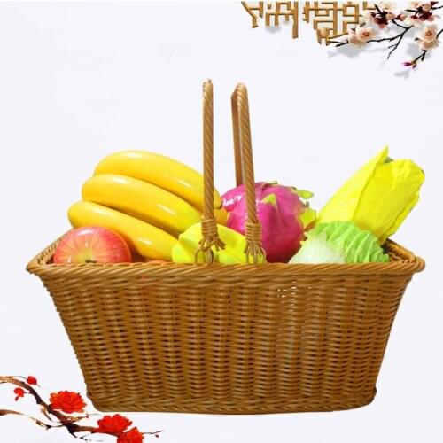 Shopping basket household rectangular picnic storage basket fruit basket vegetable basket picnic basket