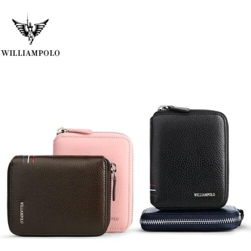 Wallet Couple Zipper Unisex Short Wallet Genuine Leather Fashion Purse High Quality Coin Purse Luxury Brand 2020 Men New