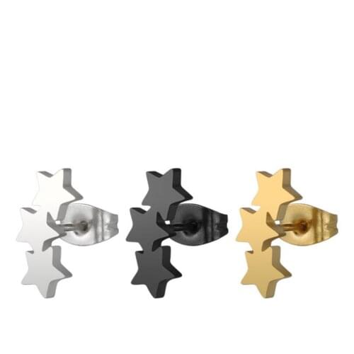 Small Stainless Steel Stud Earrings for Women Girls Simple Origami Heart Ghost Love Geometric Earings Jewelry Pendientes