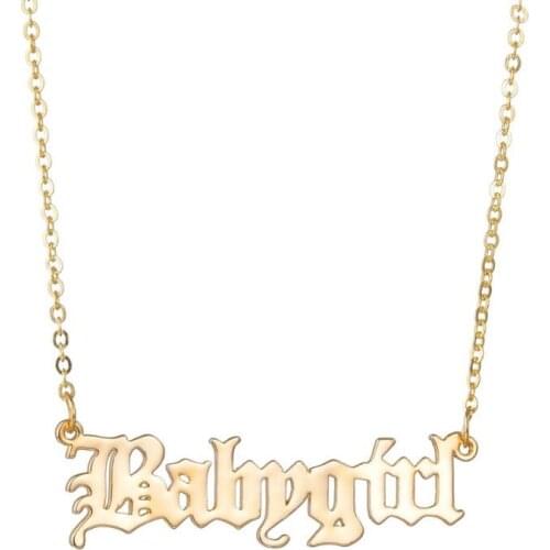 Fashion Metal Necklace English Letter Babygirl Pendants Necklaces Stainless Steel Chain Choker Birthday Gift Girlfriend Jewelry