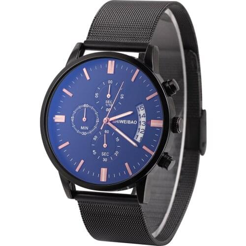 Mens Quartz Watches Top Brand Luxury Watch Mesh Steel Waterproof Business Wristwatches For Men Gift Clock Relogio Masculino