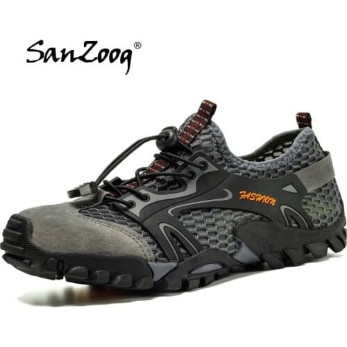 Sanzoog Summer Outdoor Hiking Shoes Men Trekking Anti-Skid Rock Climbing Mountain Tracking Treking Tourism Trail Plus Big Size