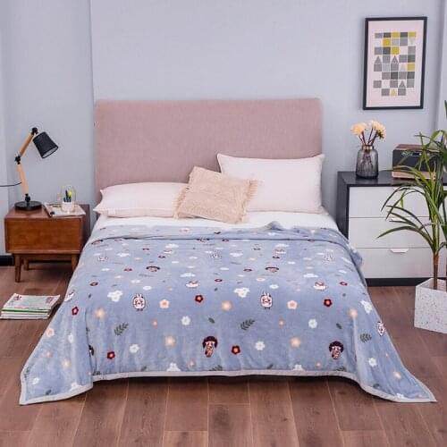 Flower Soft Warm Coral Fleece Blanket Sheet Bedspread Sofa Light Thin Mechanical Wash Flannel Blankets SSXML