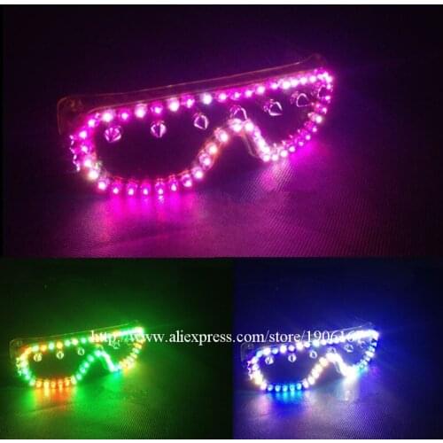 Newest Colorful Led Luminous Masquerade Party Glasses LED Growing Lighting Up Halloween Christmas DJ Singer Dancer Funny Glasses