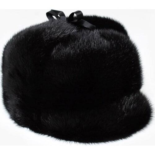 2021 New Luxury Men Real Mink Fur Hats Russia Men Winter Warm Genuine Fur Caps 100%Natural Mink Fur Hats