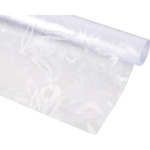 Window Decorations Decorative Film 3D Premium 200cm 3D Tulip Sun Protection Embossed Textured Reusable Insulation Cellophane