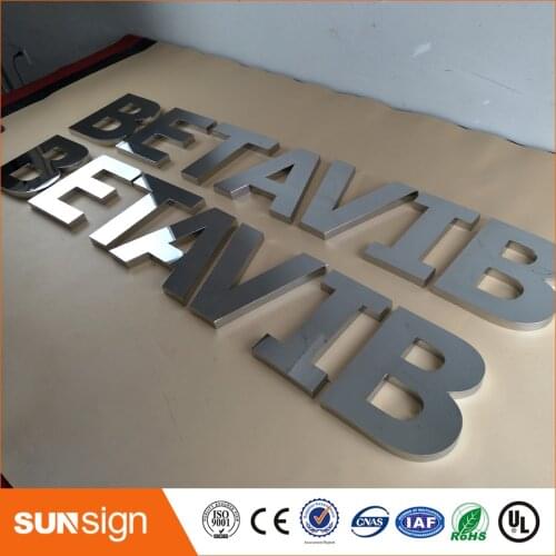 Customized factory outlet panited 3d stainless steel letters