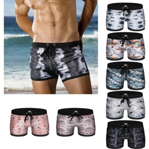 2020 New Men Swimwear Sexy Swimming Trunks Boxer beach Shorts Bathing Suit swim briefs For Men Boys Swimsuit Beachwear sunga