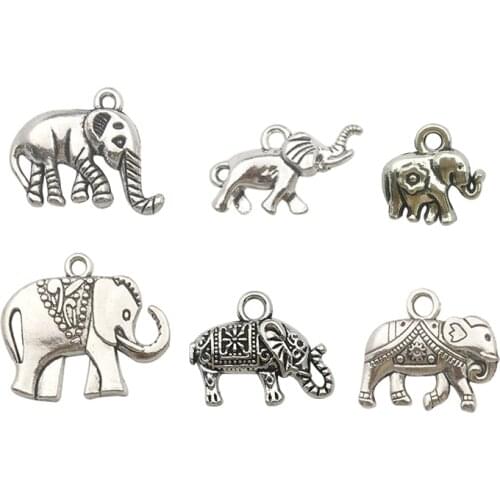 10Pcs Elephant Charms Pendants DIY Jewelry Making Alloy Findings Accessory For Necklaces Earrings