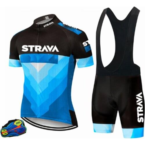 STRAVA Pro Team MTB Ropa Ciclismo Bicycle Uniforme Maillot Quick Dry 20D Pad Road Cycling Jersey Set Women Summer Bike Clothes
