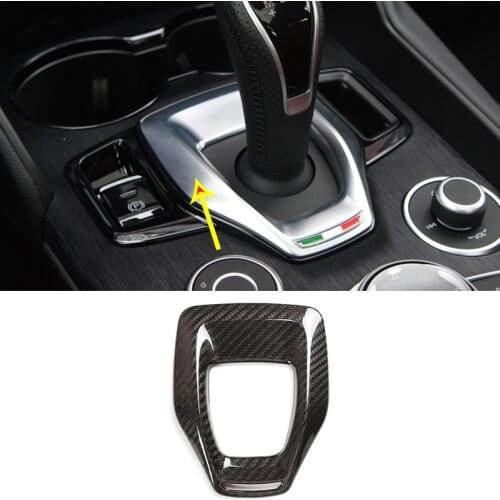 Real Carbon Fiber Car Styling Center Control Gear Frame for Alfa Romeo Giulia Stelvio 2020 Car Interior Accessories