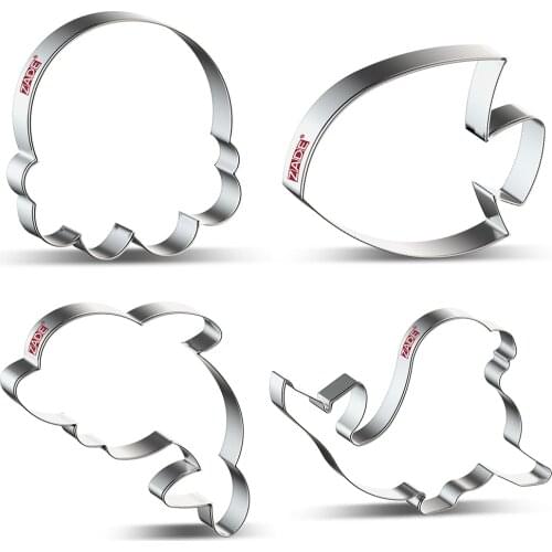 ZADE Under the Sea Whale Cookie Cutter for Biscuit Fondant Shark Cookie Cutter- Stainless Steel
