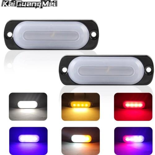 2 PCS 12V-24V Car Led Emergency Strobe Lights Led Side Marker Warning lamp Auto Grill Breakdown Light For SUV Truck Motorcycle