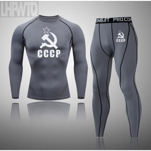 High Quality Compression Mens Mens thermal underwear set Quick Dry Running sets Clothes Sports Joggers Training Gym Tracksuits
