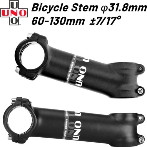 UNO Mountain MTB Bike Stem Ultralight 7 17 Degree MTB Road Stem Fork 28.6 31.8mm 60/70/80/90/100/110/120/130mm Bicycle Kalloy