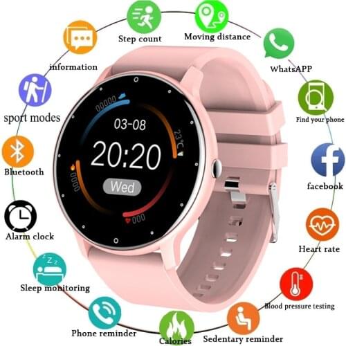2021 New IP67 Waterproof Smart Watch Women Men Heart Rate Monitor Sleep Monitoring Smartwatch Man Ladies Connect For IOS Android