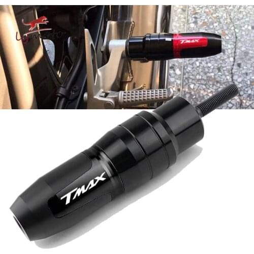 With Logo TMAX Motorcycle CNC Exhaust Sliders Crash Protector Frame Crash Pads For Yamaha Tmax 500 2008-2011 T-MAX 530 2012-2018