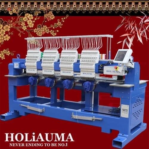 Guangzhou 4 heads computerized embroidery machine high speed 15 needle cap t-shirt flat leather 3d industrial embroidery machine