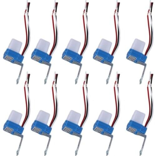 10Pcs Auto On Off Photocell Street Light Photoswitch Sensor Switch AC/DC 12V 10A CNIM Hot