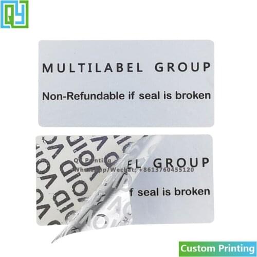 1000pcs Free Shipping Custom Tamper Evident Tape Security Seal Sticker Warranty Void Labels Box Carton Sealing Tape 40*20mm