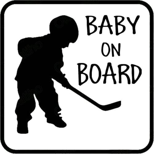 15*15CM BABY ON BOARD Fashion Cartoon Car Warning Stickers Black/Silver C4-0886