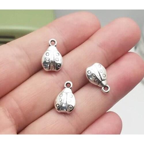 25pcs/lot--15x10mm, Antique silver Plated Ladybug charms,DIY supplies,Jewelry accessories