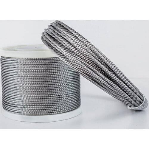 5--10MM 10M 7X37 304 stainless steel super soft steel wire rope cable Clothes line lashing