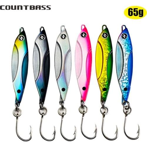 6pcs 65g 2.3oz Metal Jigs rigged VMC hook Fishing Jigs, Lead Fishing Lures, Snapper Jigging Sea Bass Game