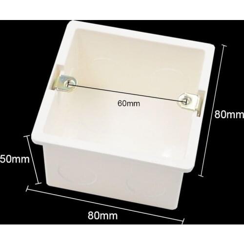 80*80*50mm PVC Flame Retardant Junction Dark Box Universal Switch Socket Wall Mount Switch Box Secret Stash