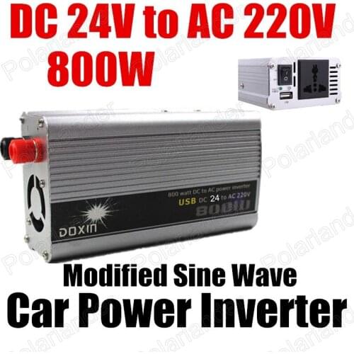 800W USB port charger 24V DC to AC 220V modified sine wave car voltage transformer Auto Power Inverter Converter