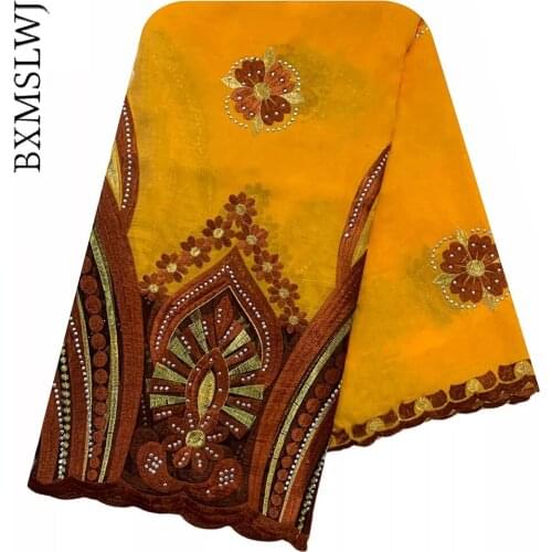 African Fashion Hijabs Colorful Scarf Muslim Shawls Embroidery Flower and Set With Diamond Cotton Fabric Turban for Woman LH191