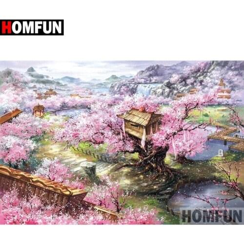 HOMFUN Full Square/Round Drill 5D DIY Diamond Painting "Landscape room" Embroidery Cross Stitch 5D Home Decor A01149