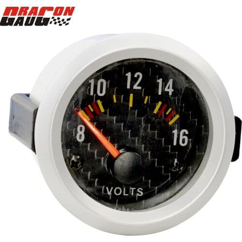 Dragon 2" 52mm Auto Motor Car Volt Pointer Gauger Racing Speedboat Instrument 8-16 Voltage Meter Free Shipping