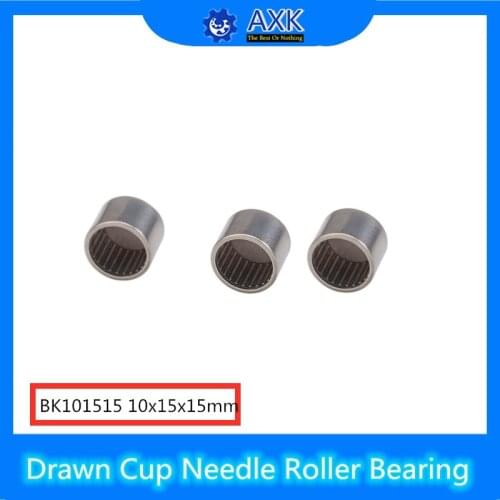 BK101515 Needle Bearings 10*15*15 mm ( 10 Pcs ) Drawn Cup Needle Roller Bearing BK101515 Caged Closed ONE End