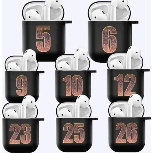 Case For Apple AirPods 1st / 2nd gen lukcy number Soft Silicone Protective Bluetooth Earphone Cover Charging Balck Earpods Box