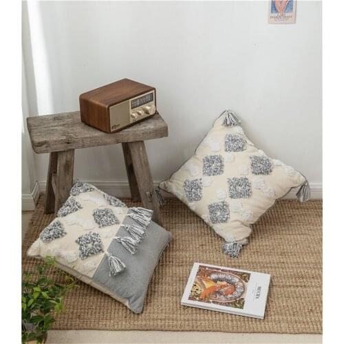 45x45cm tassel color Sofa Pillowcase Pink Cushion Cover Throw Pillow Case Home Sofa Bed Chair Decoration 17.72x 17.72inch