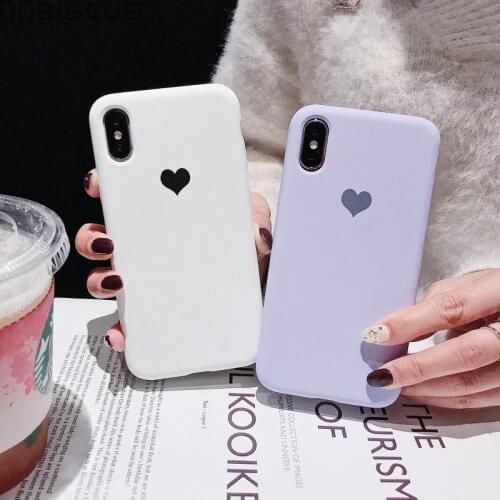 Candy Color Love Heart Case for iPhone 11 Pro 12 Mini XR XS X Xs Max Phone Cover for iPhone 8 7 6 6S Plus Soft TPU Silicone Case