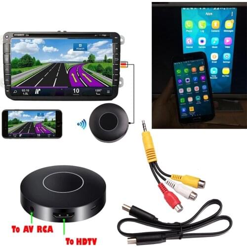 For Car Airplay Miracast Mirascreen Wifi Wireless Display Dongle AV RCA HDMI-compatible Streamer Mirror Same Screen Stream Cast