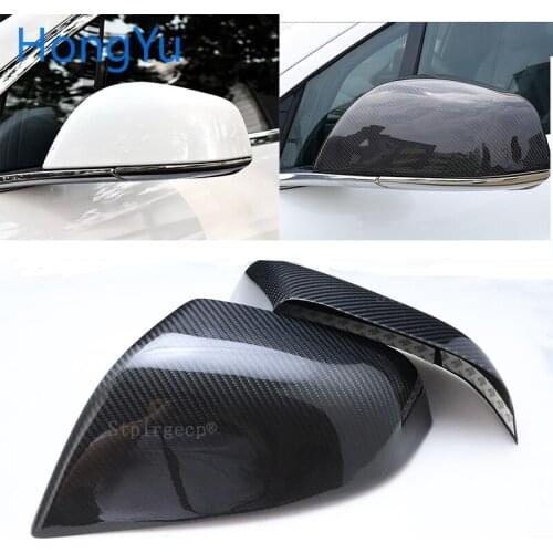 For Tesla model S 60 85 P85 70D 85D P85D 90D P90D 60D 75D P100D 100D 2014-2018 Look Carbon Fiber Rear View Mirror Cover