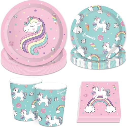 Unicorn Party Decor 123st Birthday Party Decor Baby Shower Unicornion Theme Birthday Party Girls Favor Unicorn Party Tableware