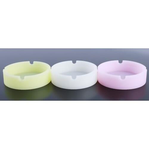 Eco-Friendly Rubber Silicone Round Ashtray Soft PLuminous Ash Tray Holder Cigarette Holder Room Office Bathroom Desk Ashtray