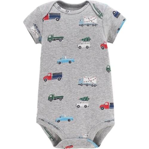 Summer Baby Unisex Clothes Infant Girls Boys Cotton Rompers Newborn Baby Shorts Sleeved Flower Bodysuits Clothes 3-24m